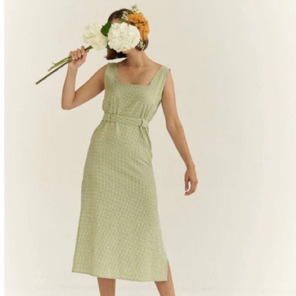SOLD Mus &  bombon green checkered dress